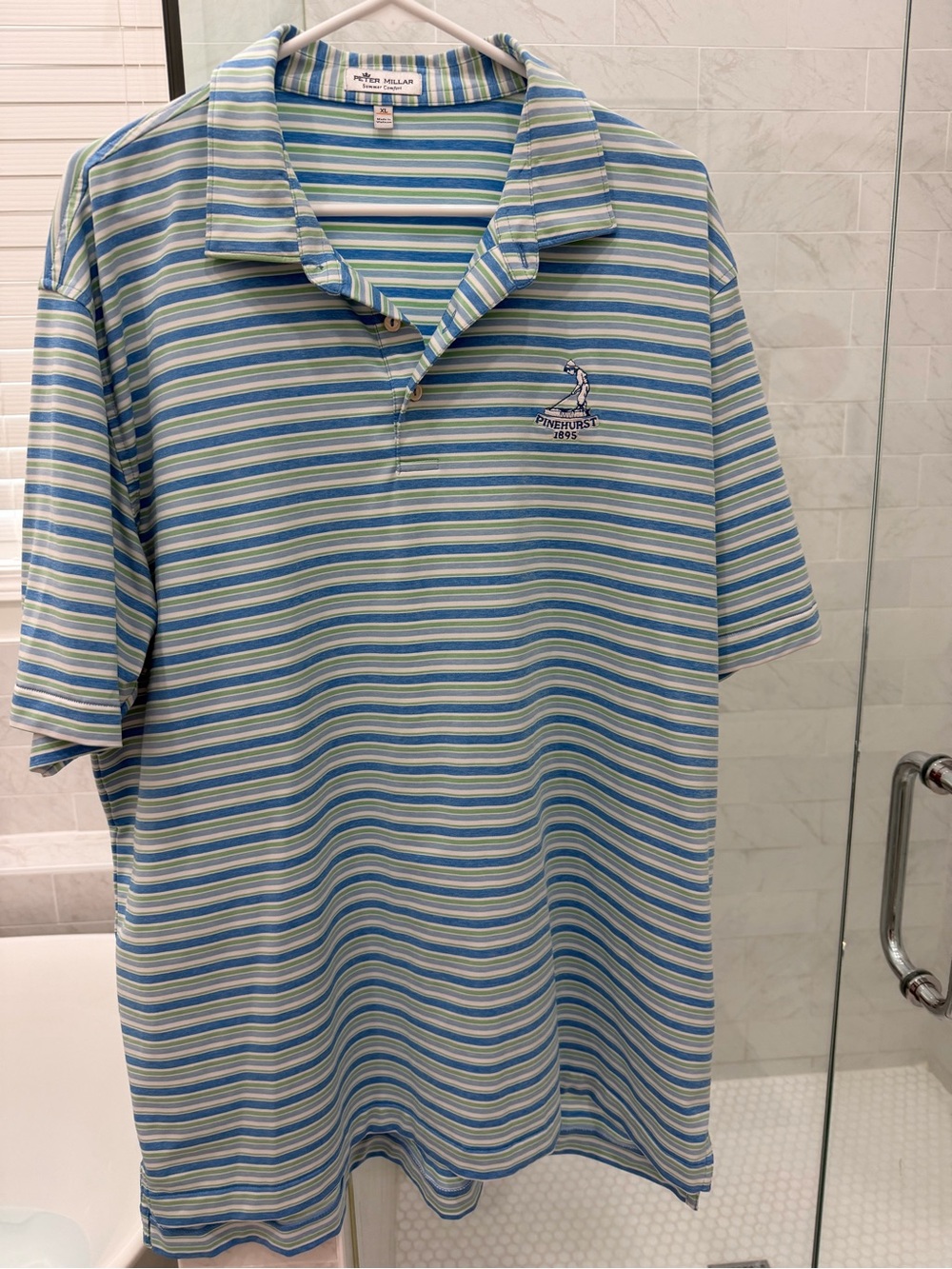 Pinehurst - Peter Millar Striped Polo Shirt - Blue & Green